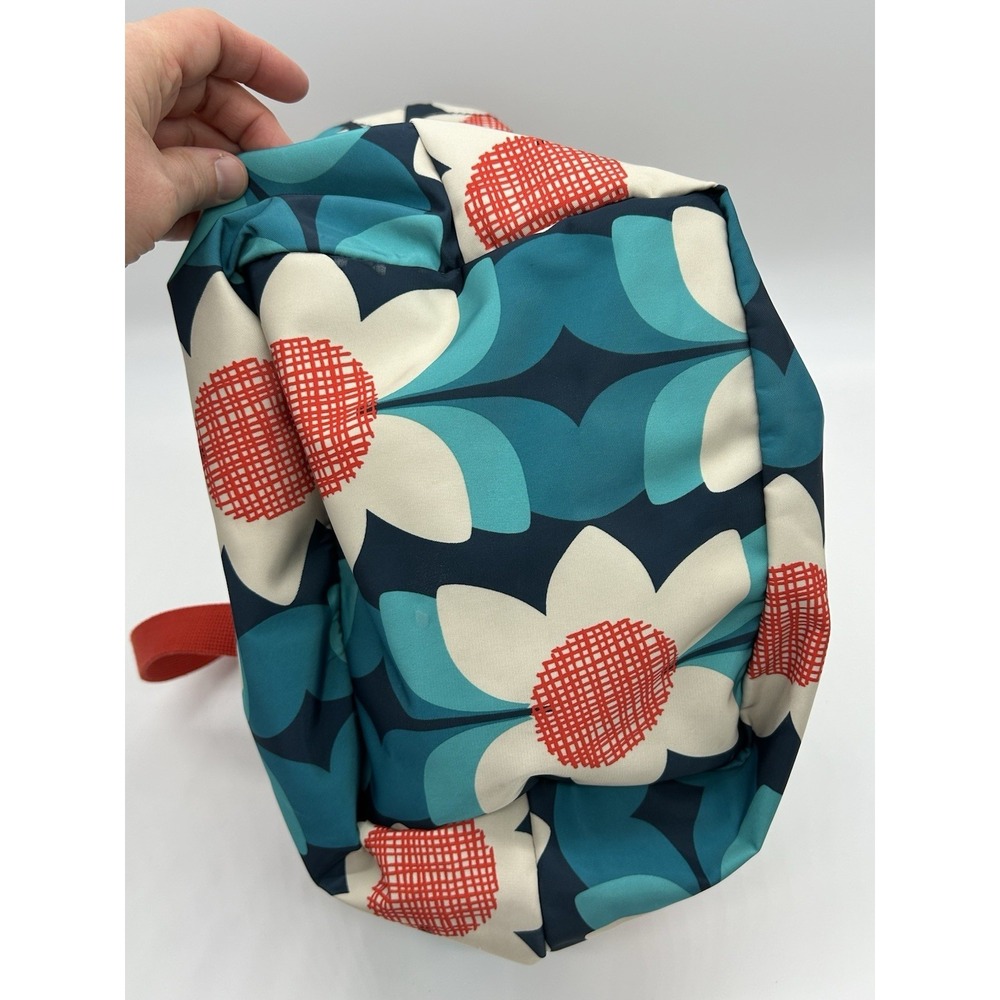 Fossil Keyper Floral Top Zip Shopper‎ Tote Handbag Blue Red Multicolor Purse - Picture 9 of 12